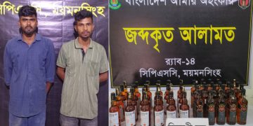 ধোবাউড়ায় র‍্যাবের অভিযানে বিদেশি মদসহ দুই মাদক ব্যবসায়ী গ্রেফতার