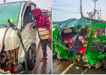 তারাকান্দায় সড়কে মৃত্যুর ফাঁদ: অ্যাম্বুলেন্স-সিএনজি সংঘর্ষে দুই জনের করুণ মৃত্যু, হাসপাতালে লড়ছেন আরও চারজন