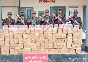 শ্রীবরদী সীমান্তে বিজিবির অভিযান: প্রায় ১৯ লাখ টাকার ভারতীয় পন্য জব্দ