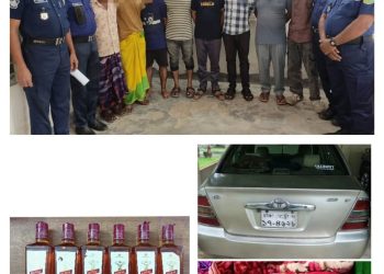 ফুলপুরে পুলিশের বিশেষ অভিযান : ভারতীয় মদ, কম্বল ও প্রাইভেটকারসহ আটক ৮