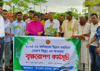 ফুলপুরের সৌন্দর্য বৃদ্ধিতে মহাসড়কে কৃষ্ণচূড়া রোপণ