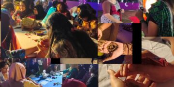 বাংলাদেশ কৃষি বিশ্ববিদ্যালয়ে মেহেদী উৎসবে হাত রাঙালেন ৬ শতাধিক শিক্ষার্থী।