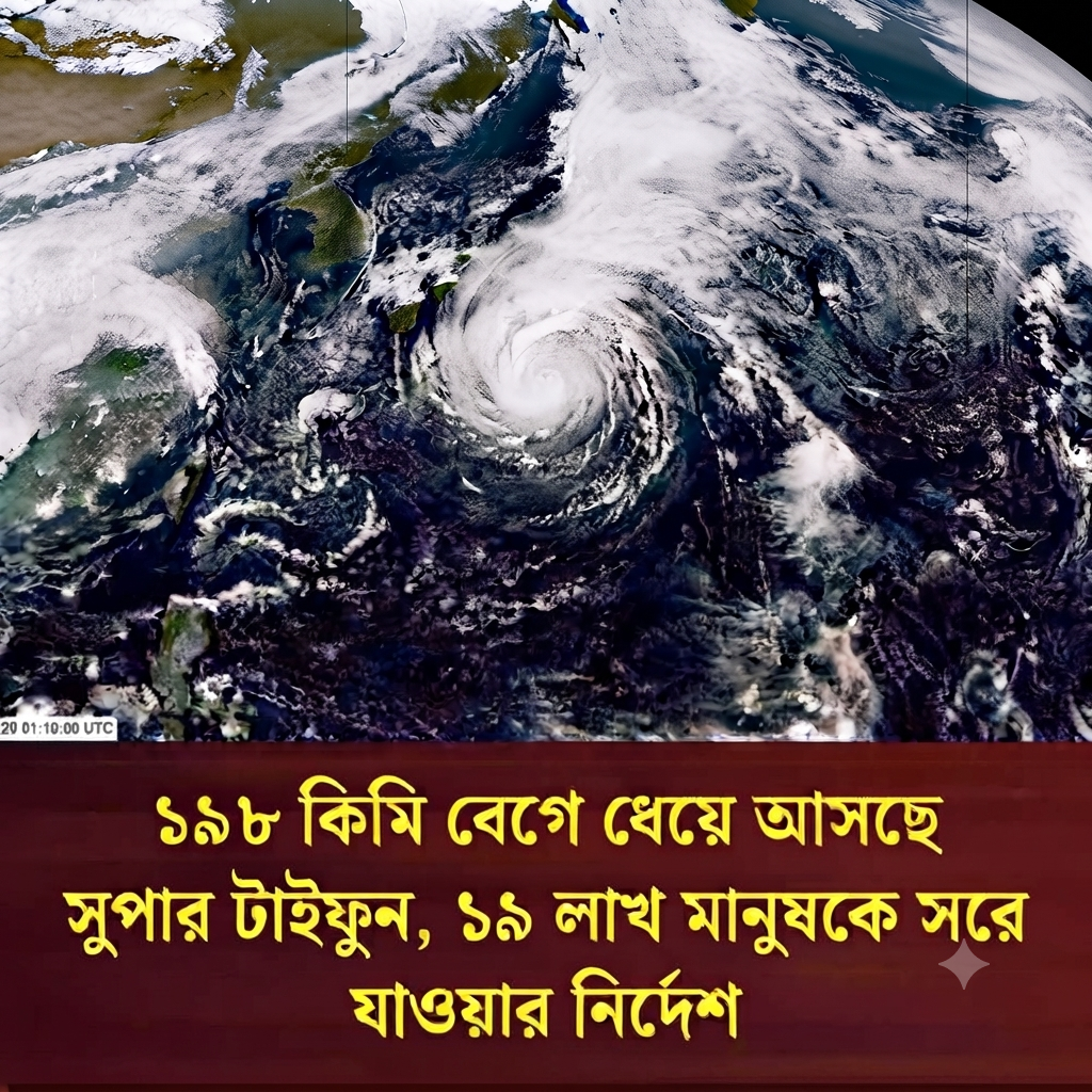 ১৯৮ কিমি বেগে ধেয়ে আসছে সুপার টাইফুন, ১৯ লাখ মানুষকে সরে যাওয়ার নির্দেশ